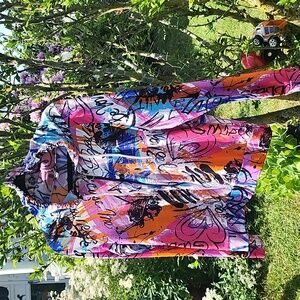 Love Hoodie Juniors Sz L Colorful Graffiti Zippered Hoodie Pre-Loved